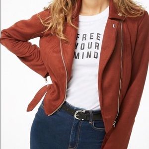 Faux Suede Moto Jacket